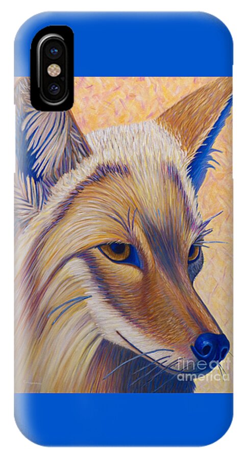 Coyote iPhone X Case featuring the painting Coyote Summer by Brian Commerford