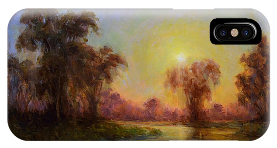 Landscape iPhone X Case featuring the painting Crescendo by Timon Sloane
