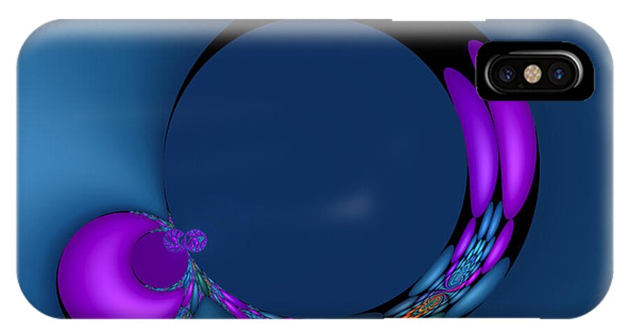 Moon iPhone X Case featuring the digital art Crescent Moons by Judi Suni Hall