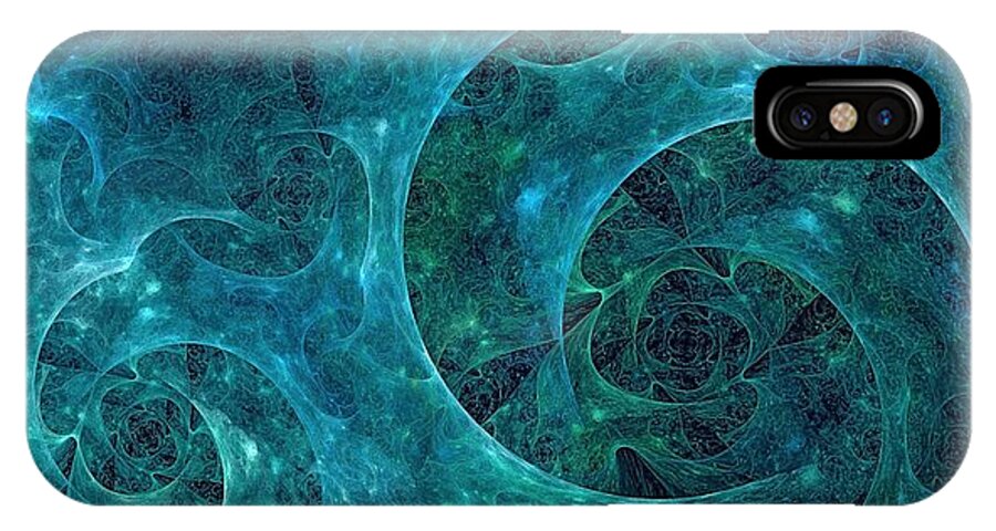 Crystal Nebula iPhone X Case featuring the digital art Crystal Nebula-II by Doug Morgan