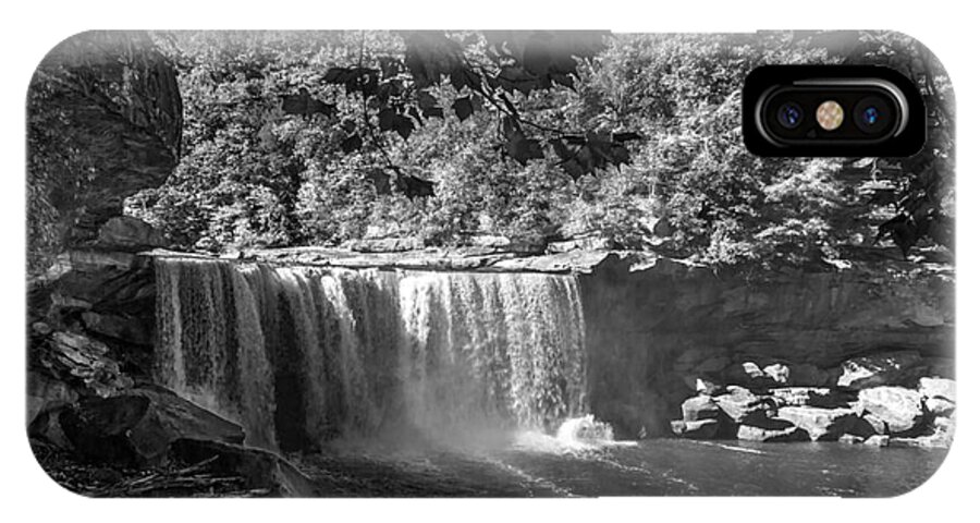 Landscape iPhone X Case featuring the photograph Cumberland Falls Six BW by Ken Frischkorn