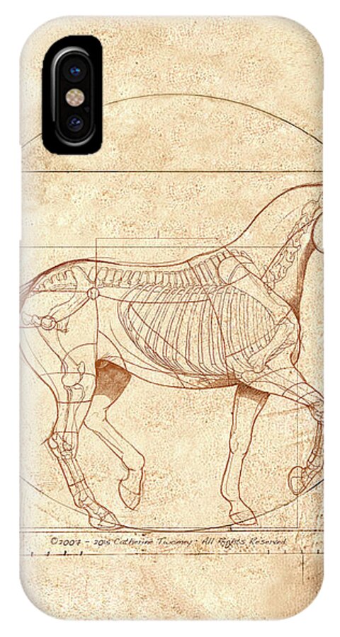 Equine iPhone X Case featuring the painting da Vinci Horse in Piaffe by Catherine Twomey