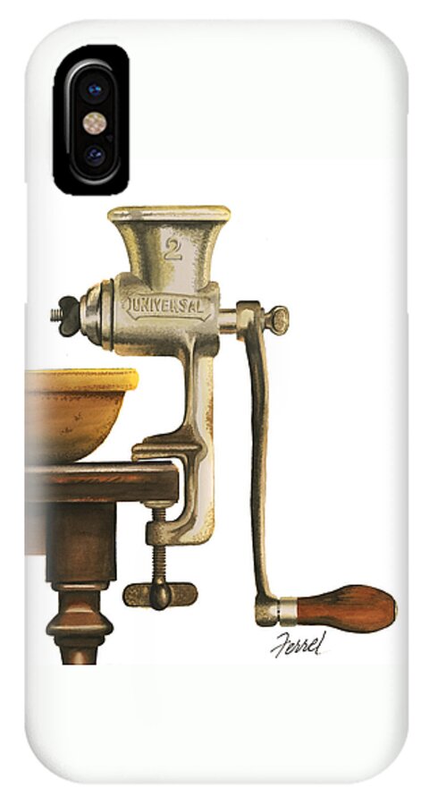 Meat Grinder iPhone X Case featuring the painting Daily Grind by Ferrel Cordle