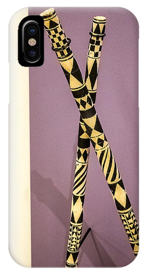 Decorated Sticks iPhone X Case featuring the digital art Dance Sticks by Georgianne Giese