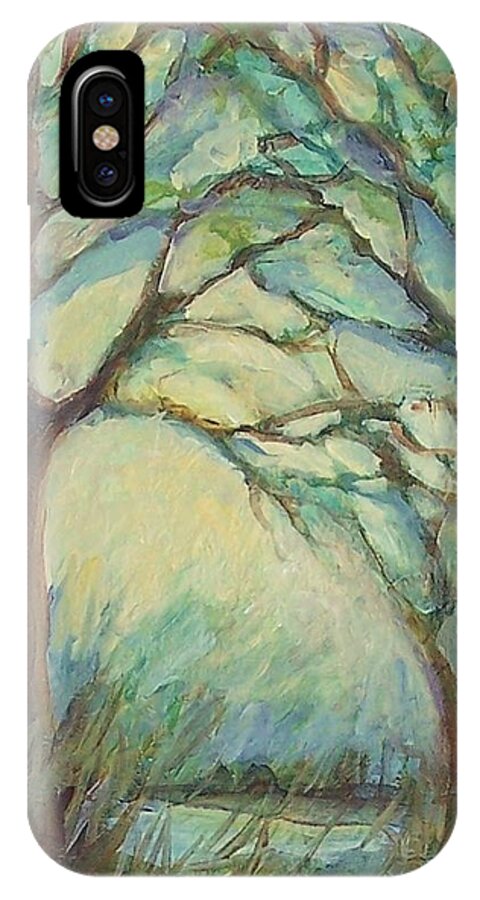 Impressionism iPhone X Case featuring the painting Dawn by Mary Wolf