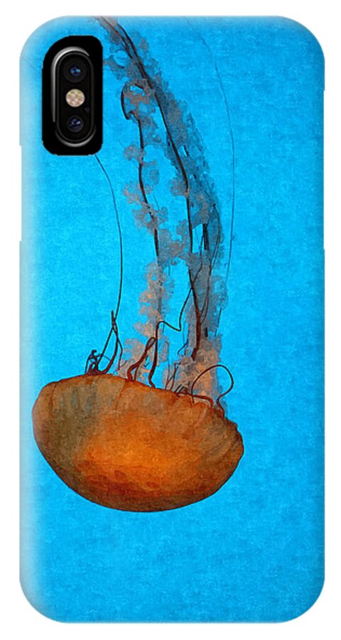 Jellyfish iPhone X Case featuring the digital art Deep Blue by Shari Nees