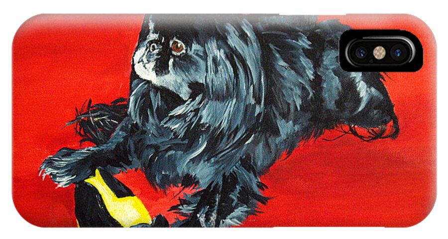 Pekingese iPhone X Case featuring the painting Delilah by Ellen Canfield