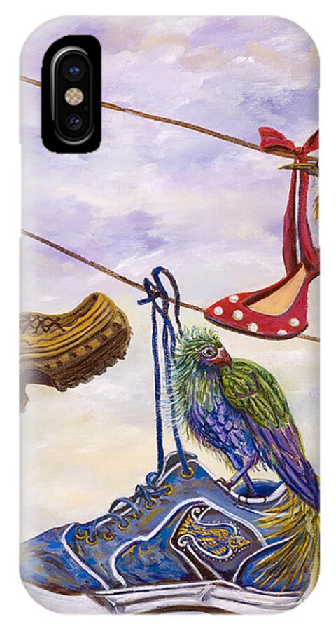  Susan Culver Art Prints iPhone X Case featuring the painting Designer Bird Nests by Susan Culver