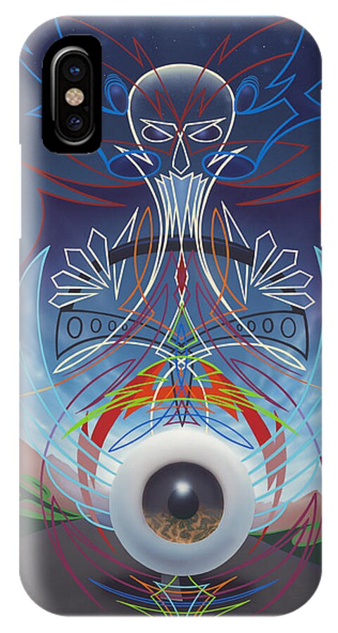 Pinstriping iPhone X Case featuring the painting Destiny Meets Eternity in the Oncoming Lane by Alan Johnson