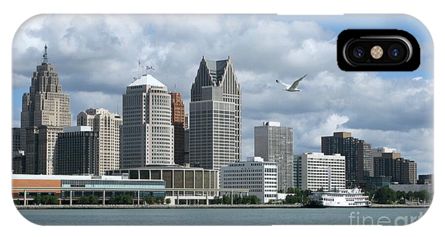 Detroit iPhone X Case featuring the photograph Detroit Riverfront by Ann Horn
