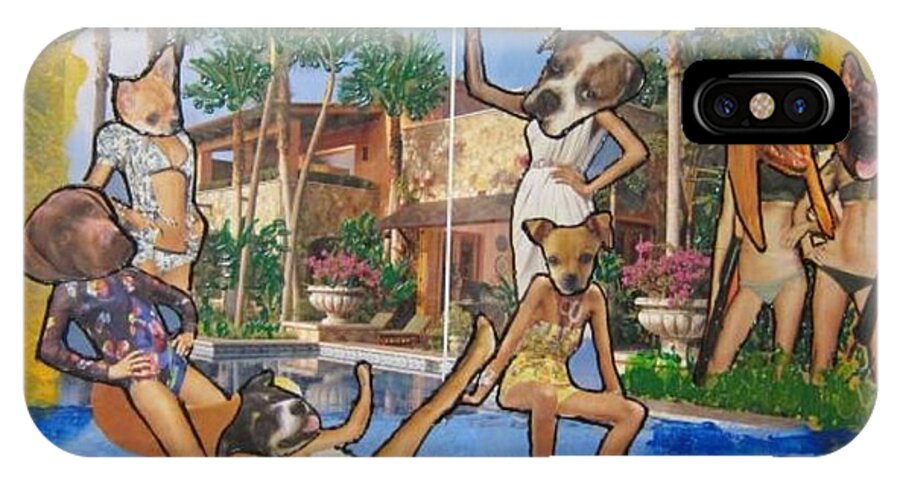 Dogs iPhone X Case featuring the painting Dog Days of Summer by Lisa Piper