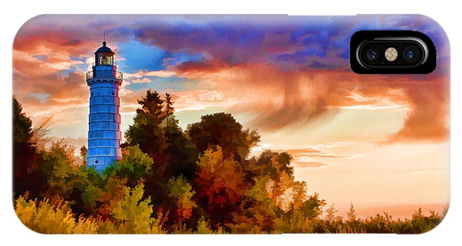 Cana Island iPhone X Case featuring the painting Door County Cana Island Wisp by Christopher Arndt