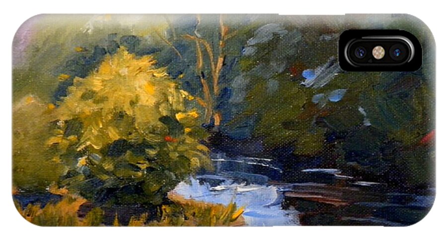 Bushes iPhone X Case featuring the painting Downstream by Sharon Casavant