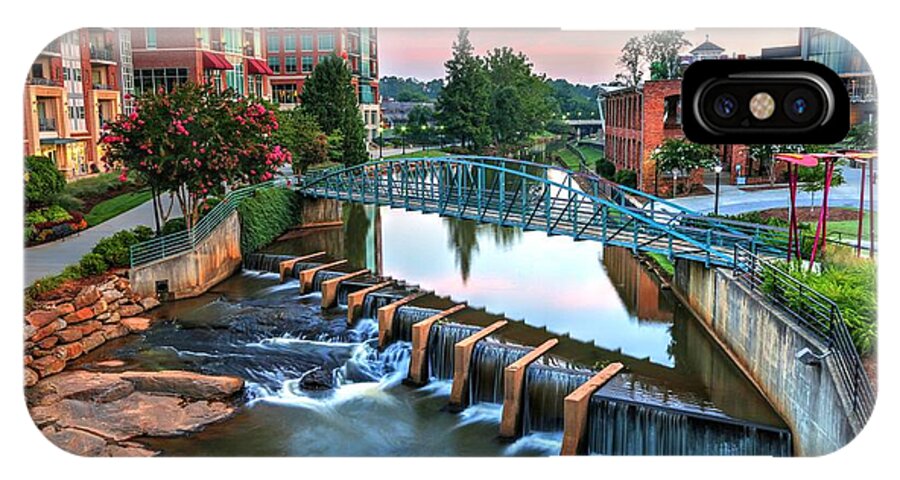Downtown Greenville iPhone X Case featuring the photograph Downtown Greenville on the River by Carol Montoya