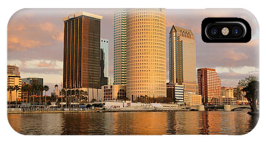 Tampa iPhone X Case featuring the photograph Downtown Tampa at Dusk on Hillsborough River by Daniel Woodrum