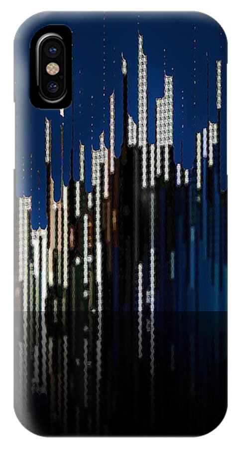 Cityscape iPhone X Case featuring the digital art Dusk by David Manlove
