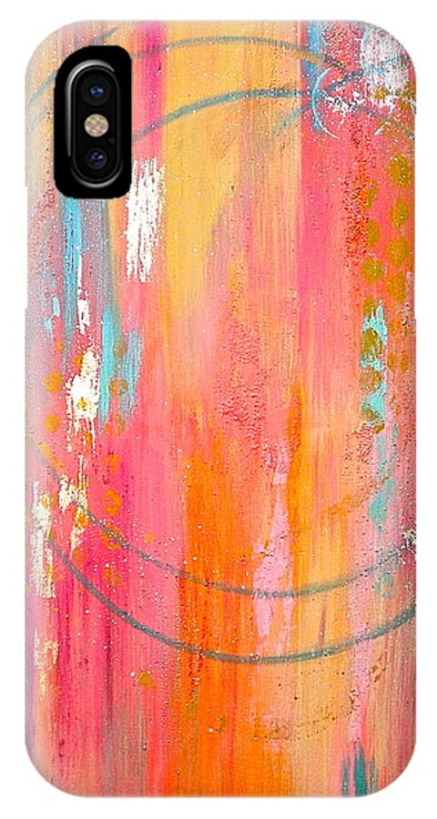 Dynamic Connection iPhone X Case featuring the painting Dynamic Connection by Debi Starr