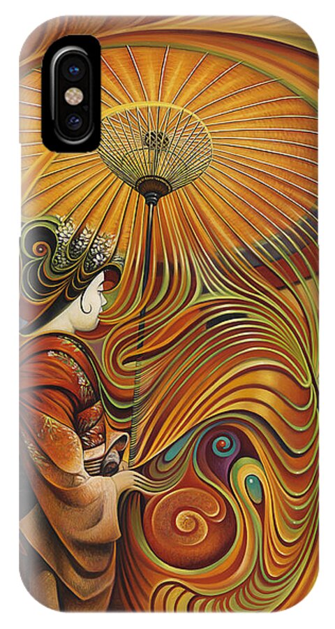 Dynamic iPhone X Case featuring the painting Dynamic Oriental by Ricardo Chavez-Mendez