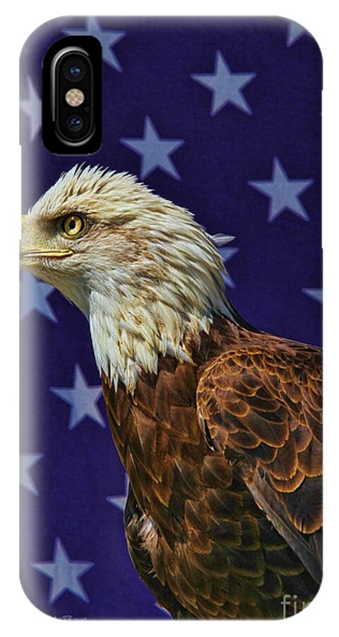 Eagle iPhone X Case featuring the photograph Eagle in the Starz by Deborah Benoit