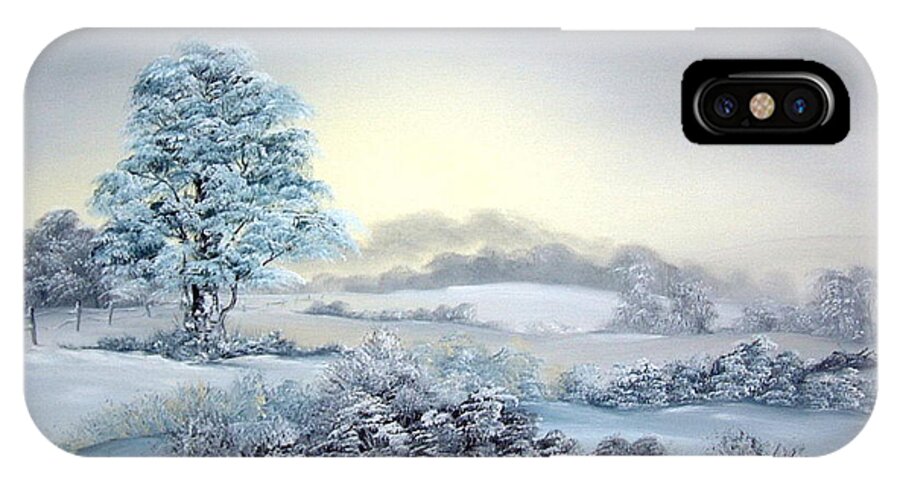 Winter iPhone X Case featuring the painting Early Morning Snows by Jean Walker