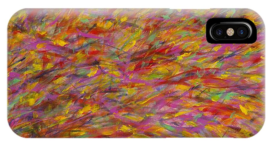 Abstract iPhone X Case featuring the painting Easy Flow by Angela Bushman