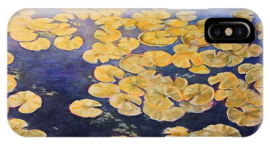 Lilly Pond iPhone X Case featuring the painting Eco Park Lake by Andrew Danielsen