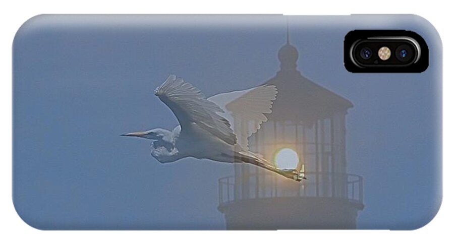 Nc iPhone X Case featuring the photograph Egret at Hatteras by Cathy Lindsey