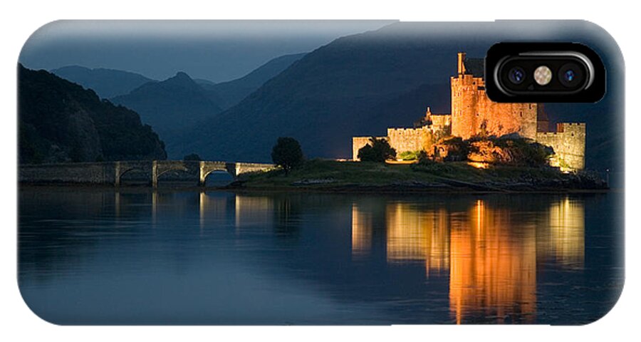  Eilean Donan Castle iPhone X Case featuring the photograph Eilean Donan Castle at Night by Jeremy Voisey