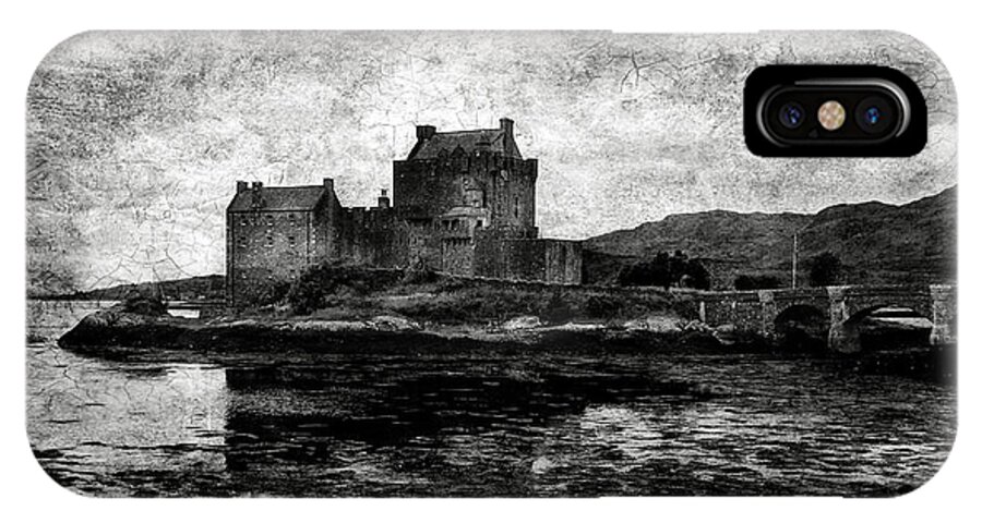 Eilean iPhone X Case featuring the photograph Eilean Donan castle in Scotland BW by RicardMN Photography