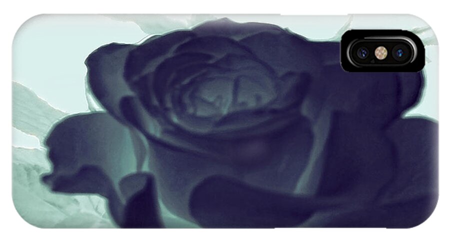 Elegant Black Rose iPhone X Case featuring the photograph Elegant Black Rose by Debra   Vatalaro