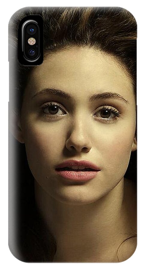 Emmy Rossum iPhone X Case featuring the photograph Emmy Rossum by Movie Poster Prints