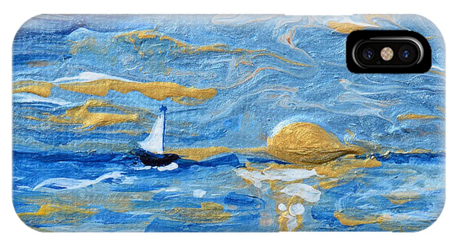 Ship iPhone X Case featuring the painting End Of The Storm by Donna Blackhall