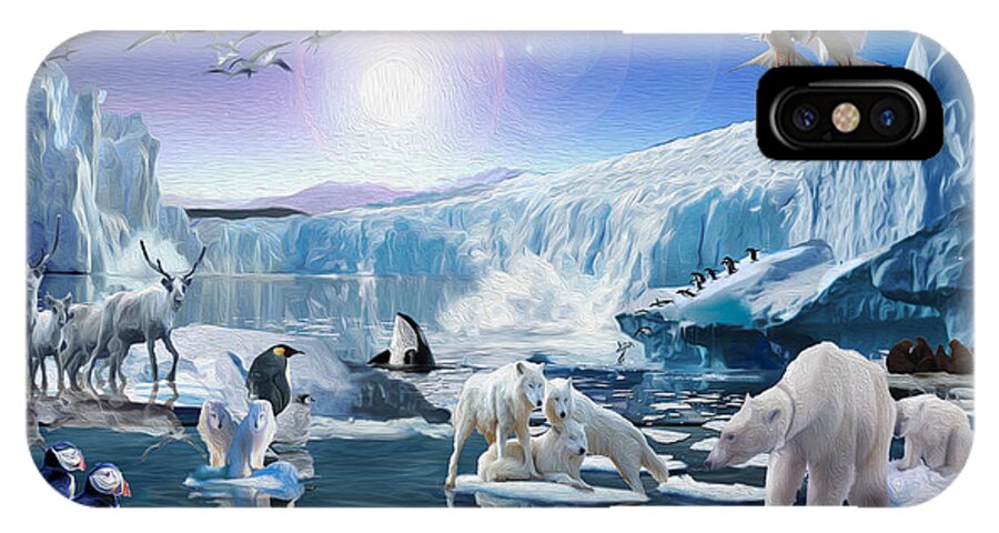 Arctic Landscape iPhone X Case featuring the digital art Endangered by Michael Pittas