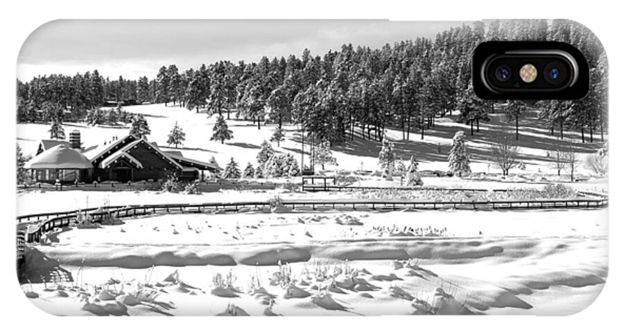 Evergreen Lake iPhone X Case featuring the photograph Evergreen Lake House in Winter by Ron White