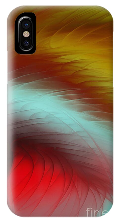 Abstract iPhone X Case featuring the painting Eye Of The Beast by Anita Lewis