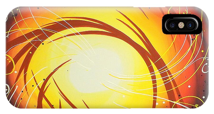 Abstract iPhone X Case featuring the painting Eye of the Hurricane by Darren Robinson
