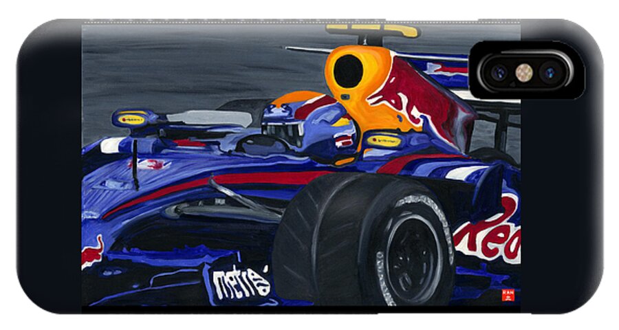 Red Bull iPhone X Case featuring the painting F1 RBR At The Brazilian Grand Prix by Ran Andrews