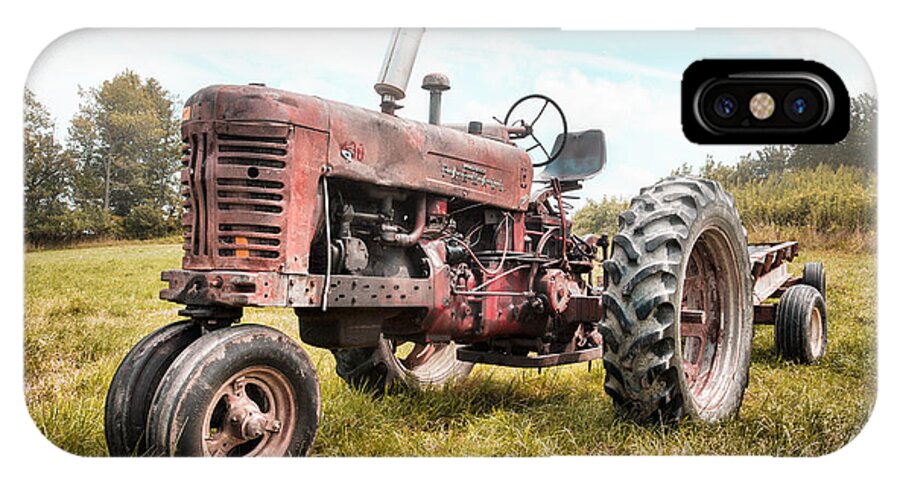 Tractors iPhone X Case featuring the photograph Farmall Tractor Dream - farm machinary - Industrial decor by Gary Heller