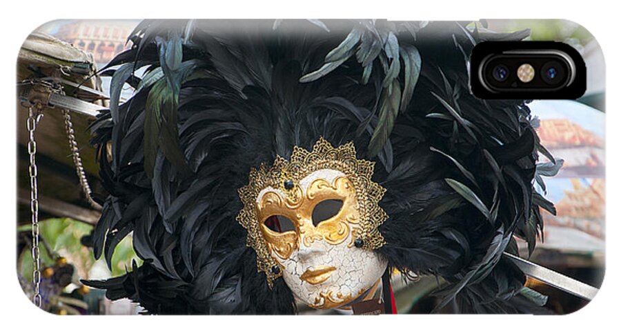 Masks iPhone X Case featuring the photograph Feathered Glory in Venice by Brenda Kean
