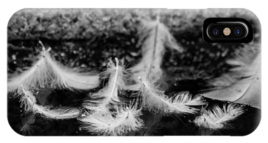Feathers iPhone X Case featuring the photograph Angels Pass By - monochrome by Marilyn Wilson
