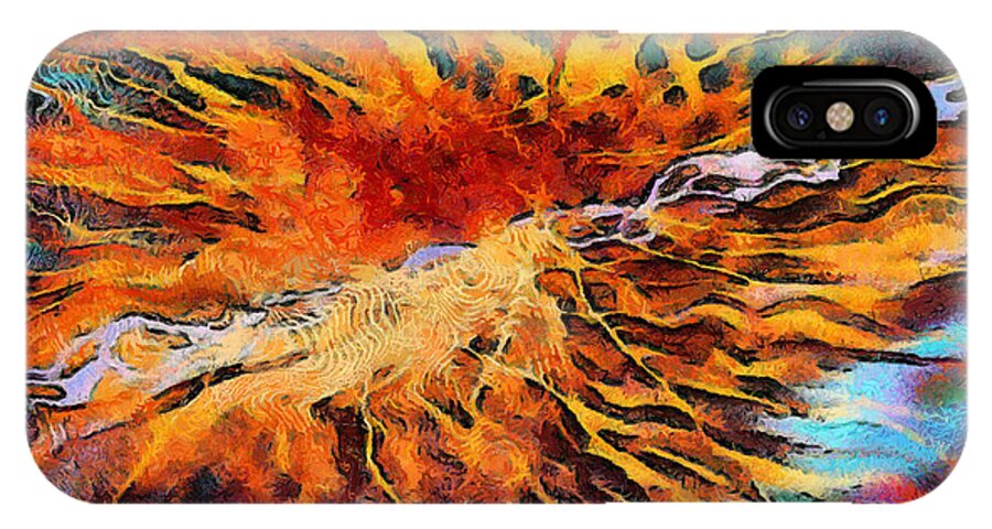 Rossidis iPhone X Case featuring the painting Feelings eruption by George Rossidis