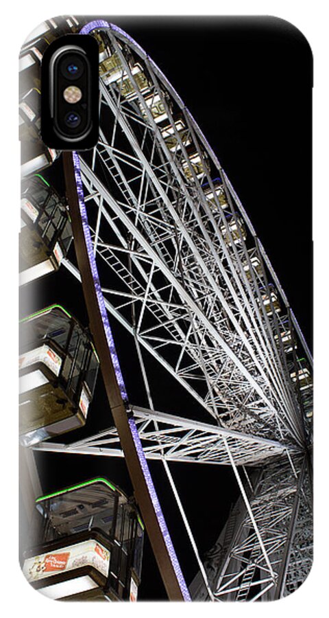 December iPhone X Case featuring the photograph Ferris Wheel at Night by Leah Palmer