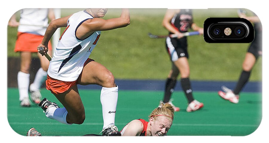 University Of Virginia iPhone X Case featuring the photograph Field Hockey Hurdle by Jason O Watson