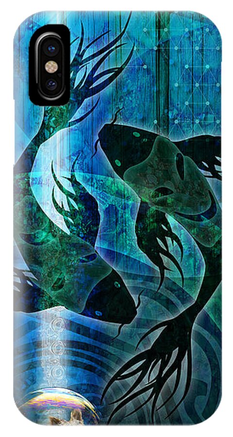 Pisces iPhone X Case featuring the digital art Film at 11 by Kenneth Armand Johnson