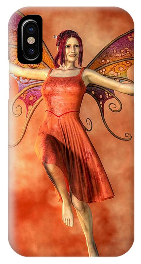 Fire Fairy iPhone X Case featuring the digital art Fire Fairy by Kaylee Mason