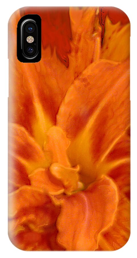 Lily iPhone X Case featuring the painting Fire Lily by Anne Cameron Cutri