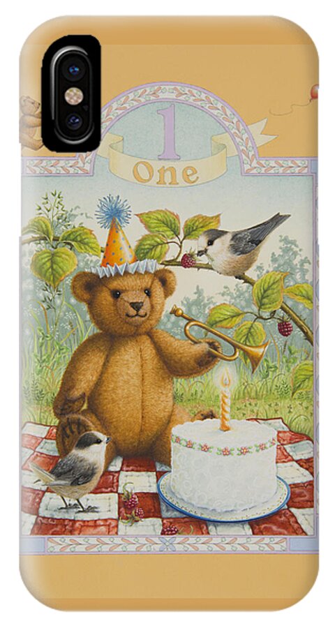 Birthday iPhone X Case featuring the painting First Birthday by Lynn Bywaters