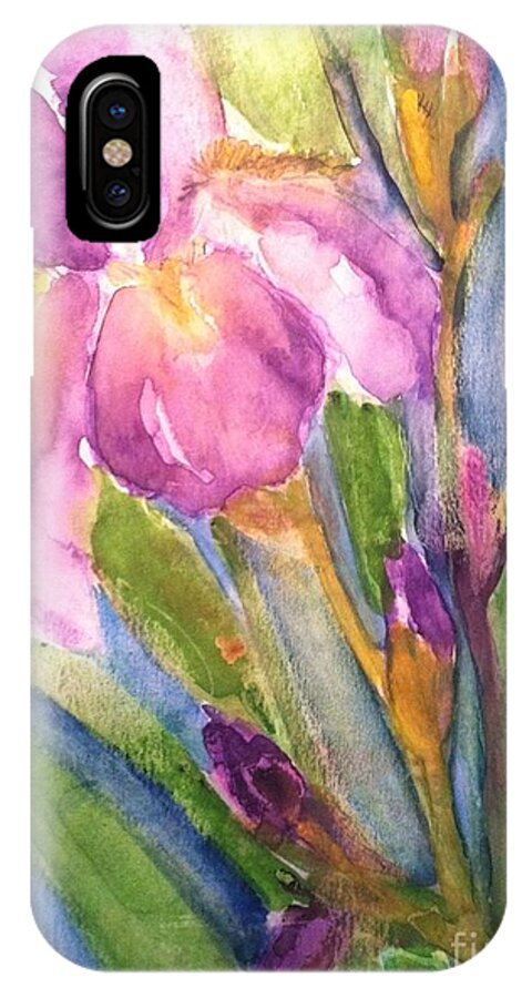 Owl iPhone X Case featuring the painting First Bloom by Sherry Harradence