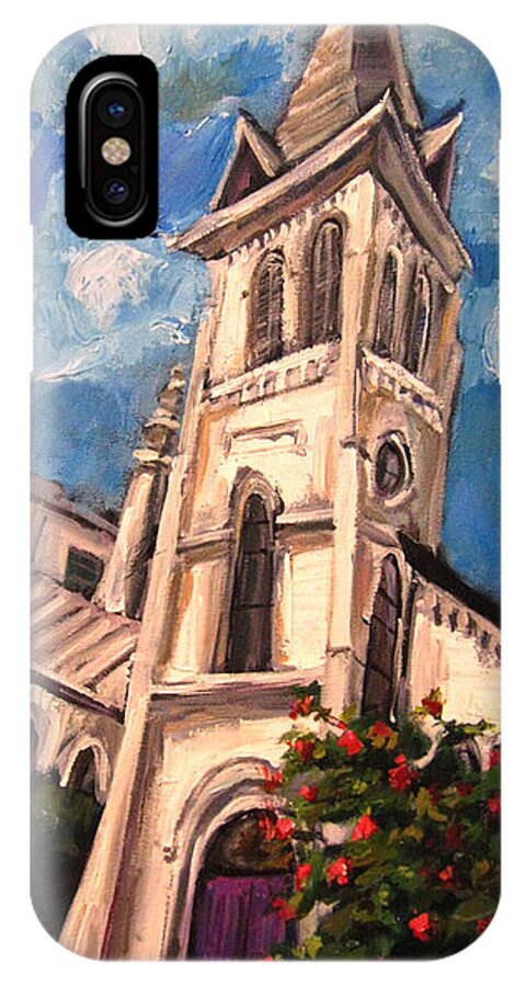 Church iPhone X Case featuring the painting First Methodist Huntsville 2 by Carole Foret