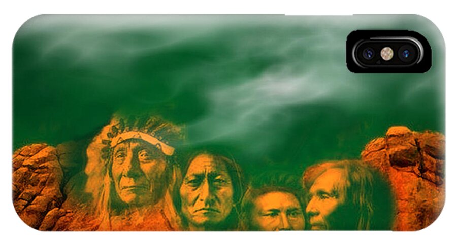 Mount Rush More iPhone X Case featuring the photograph First Nations Chiefs in Mount Rushmore by Anastasia Savage Ealy